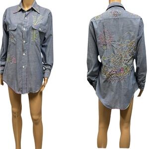 Vintage Big Mac JCP No Iron Embroidered Hen Long Sleeve Button Up Shirt Medium